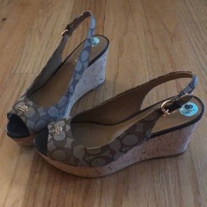 Coach brown wedges size 8.5